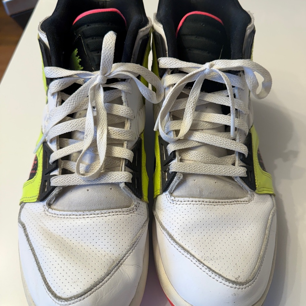 Nike White and Pink High-Top Sneakers